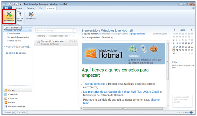 Configurar Correo en Windows Live Mail