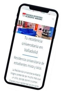 Diseño responsive en móvil en Valladolid para residencia universitaria
