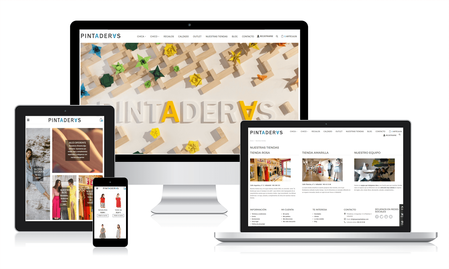 Diseño de Tienda online de ropa y complementos para Pintaderas