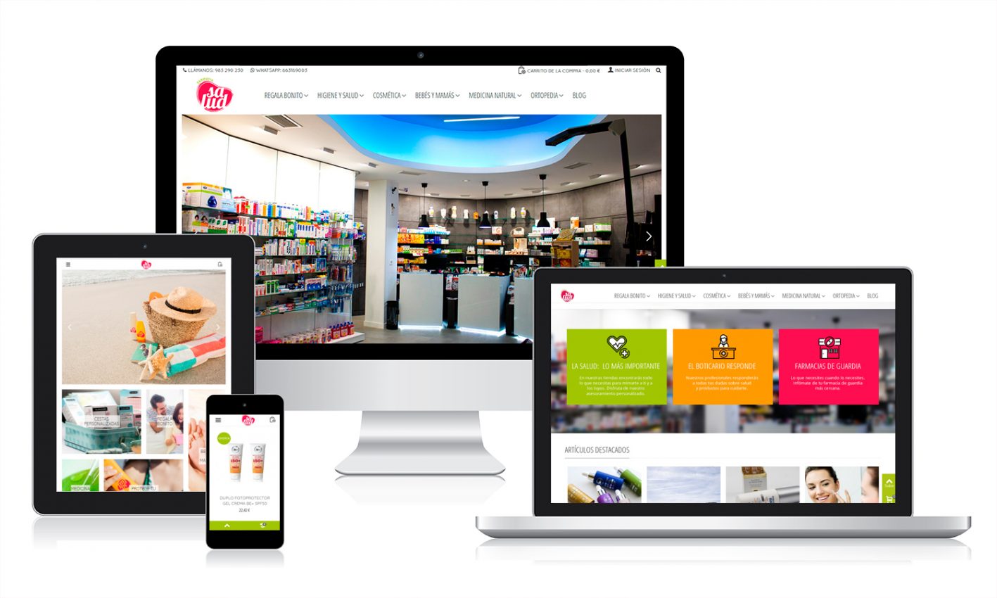 Desarrollo tienda online para mi farmaciasalud, plantilla Diseño tienda online para Mi farmacia salud