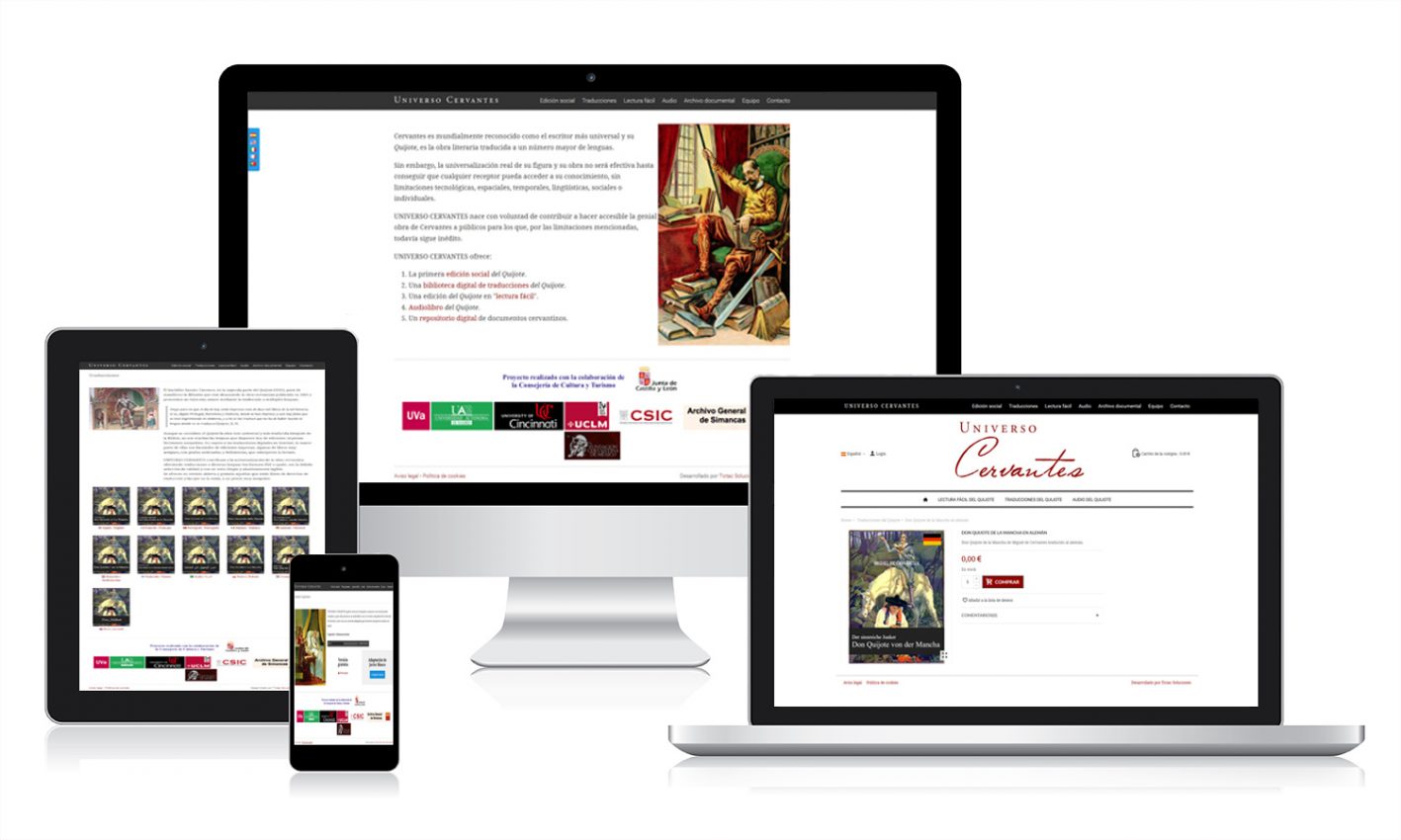 Diseño web para Universo Cervantes