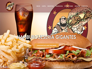 Diseño de página web para Hamburguesería Gigantes