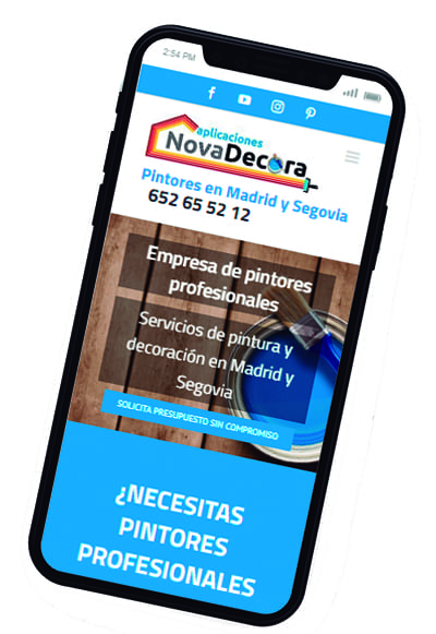 Diseño responsive de la pagina web Novadecora
