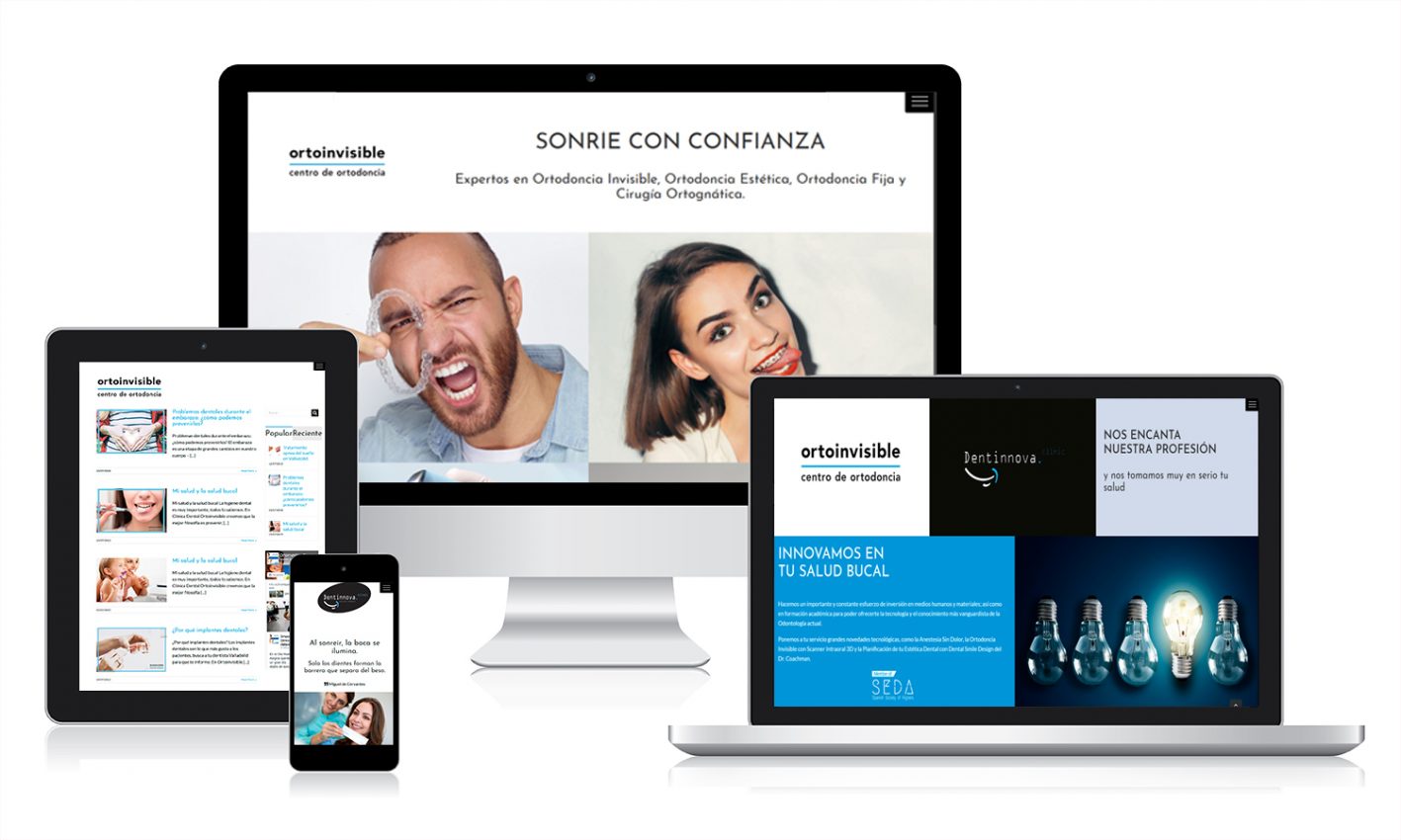 pagina web responsive Ortoinvisible Desarrollo wen en WordPrees para un centro psicológico