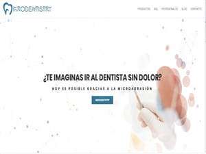 Portada de página de inicio de la web de dentistas Mikrodentistry