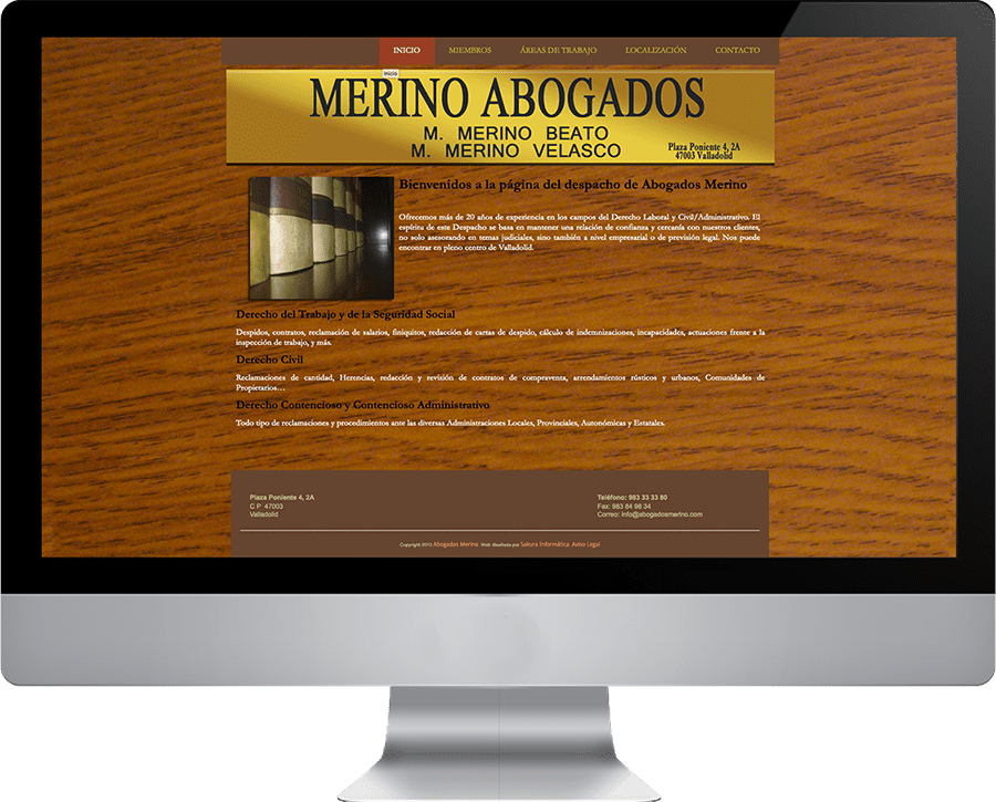 Página web de Abogados antes