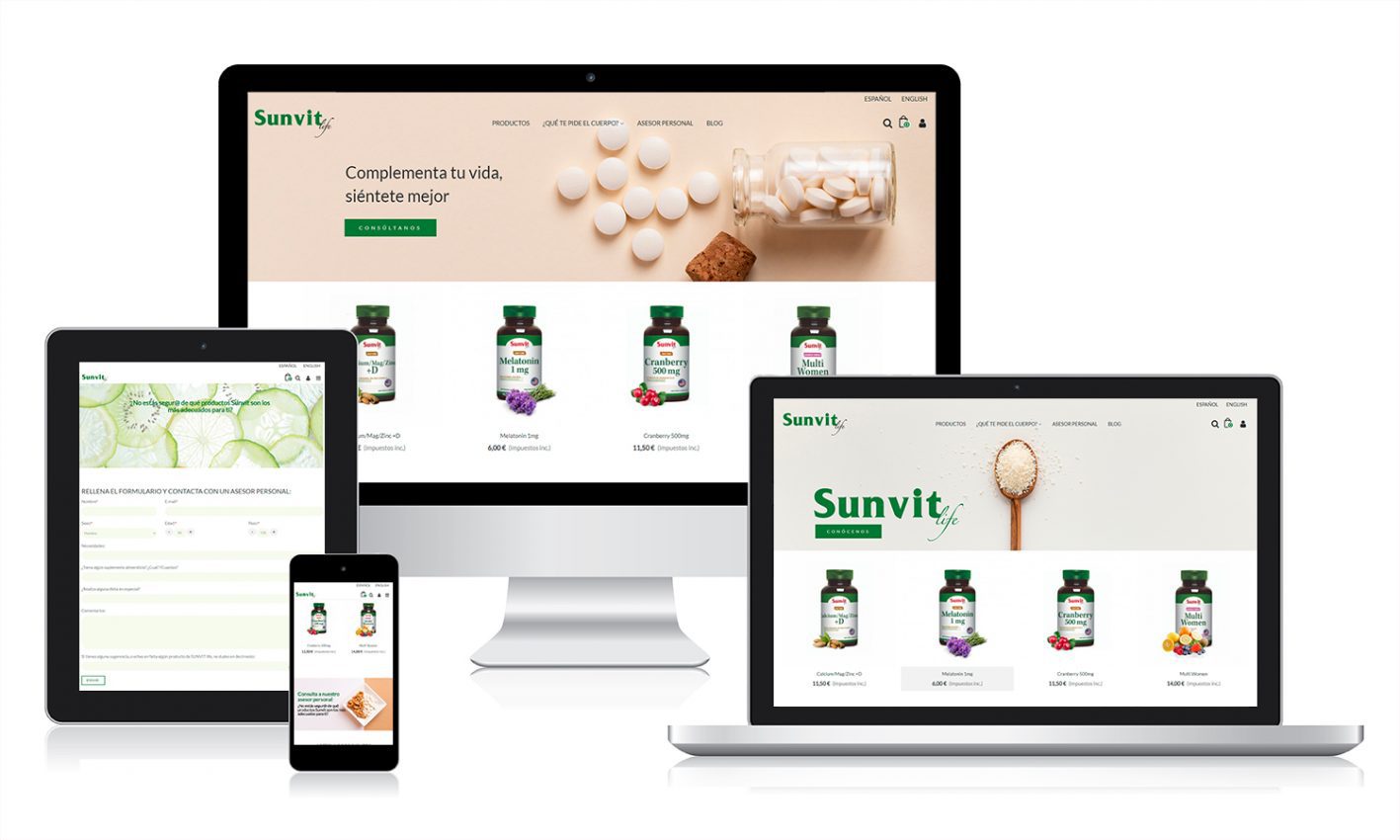 Diseño de tienda online para la venta de complementos alimenticios