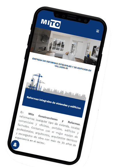 Diseño de página web corporativa para Mito Construcciones