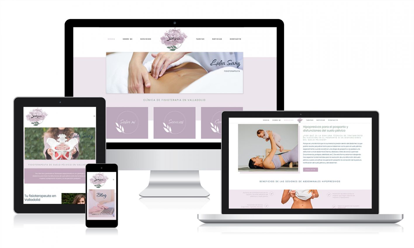 Diseño web clínica fisioterapia Sensia