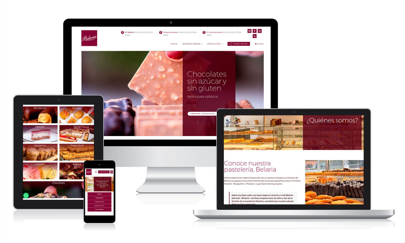 Desarrollo web y ecommerce para una pastelería
